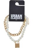 Urban Classics Padlock Pearl Layering Bracelet gold