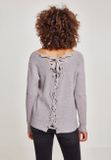 Urban Classics Ladies Back Lace Up Sweater grey