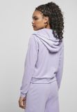 Urban Classics Ladies Short Velvet Zip Hoody lavender