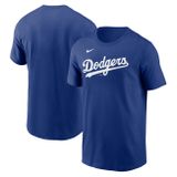 Nike T-shirt Men&#039;s Fuse Wordmark Cotton Tee Los Angeles Dodgers rush blue