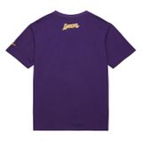 Mitchell &amp; Ness T-shirt Heavyweight Premium Player Tee Vintage Logo Los Angeles Lakers purple