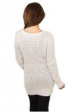 Urban Classics Ladies Long Wideneck Sweater offwhite