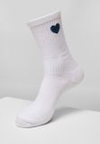 Mr. Tee Heart Embroidery Socks 3-Pack white