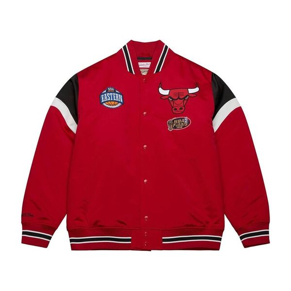 Mitchell & Ness Chicago Bulls Heavyweight Satin Jacket scarlet