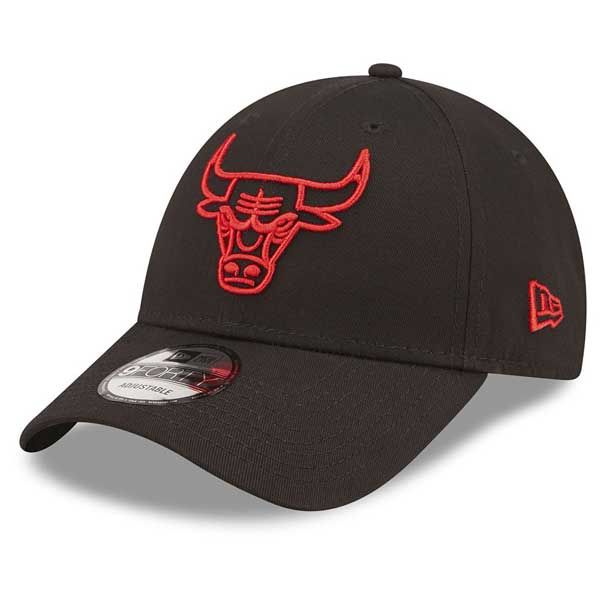 Capace New Era 9Forty Neon Outline Chicago Bulls Cap Black Red